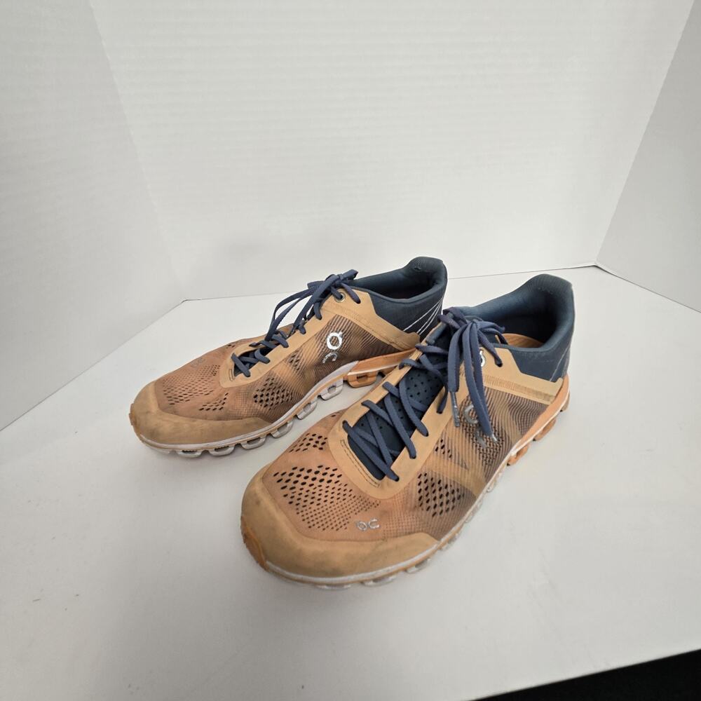 On Cloud Cloudflow Running Shoes Orange Peach Slate Blue Womens Size 9